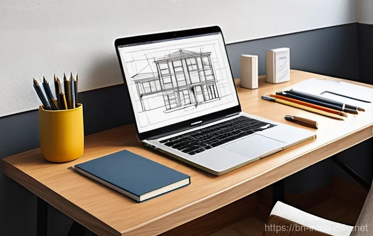 실내건축기사 실기 준비물 - **Prompt 2: Bringing Designs to Life with Color**
    "A close-up shot capturing the artistic proces...