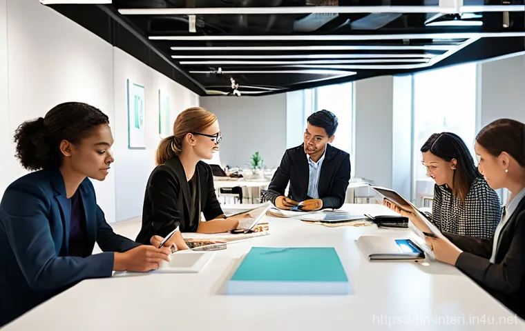 실내건축 전공자를 위한 스터디 팁 - **A cutting-edge designer utilizing advanced software for sustainable interiors.**
    A modern, sle...