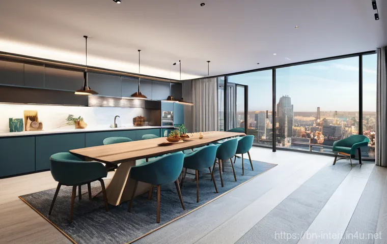 실내건축과 BIM 기술 - Here are three detailed image generation prompts in English, based on the provided content: