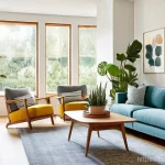 실내건축 프로젝트 완료 후 피드백 - **Prompt 1: Initial Glimpse of a Dream Home**
"A vibrant, sunlit living room with modern Scandin...