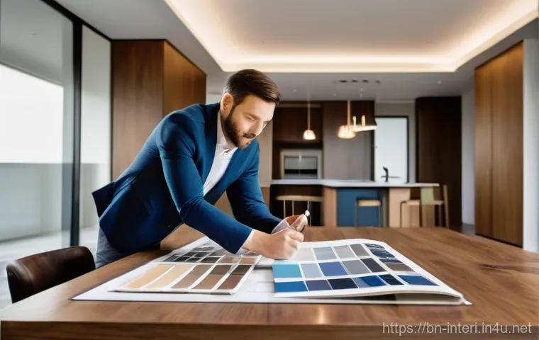 실내건축 프로젝트 완료 후 피드백 - **Prompt 1: Initial Glimpse of a Dream Home**
    "A vibrant, sunlit living room with modern Scandin...