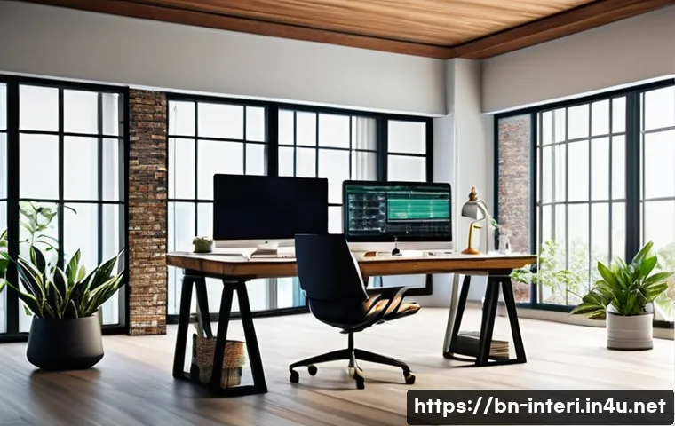 실내건축 자격증으로 진출할 수 있는 분야 - A modern indoor architectural design studio scene showcasing a professional workspace with a young B...