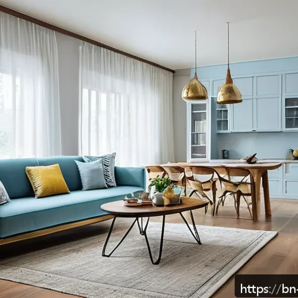 실내건축 초보자에게 추천하는 책 - A modern indoor living room featuring a minimalist design style popular in Bengali homes, with a spa...