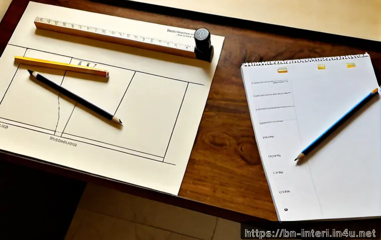 Home 17 실내건축 이론 시험을 위한 학습 계획 - Photorealistic overhead study desk for an interior architecture theory exam, neatly arranged blank f...